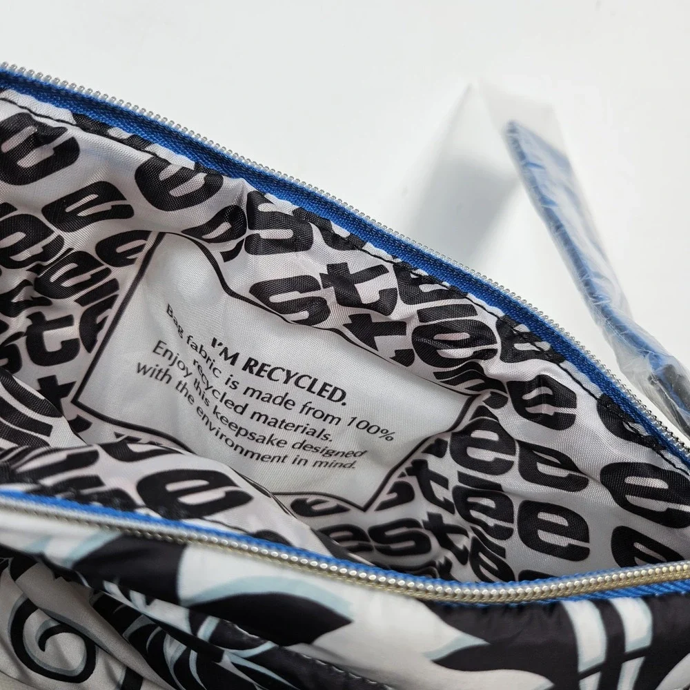 Estee Lauder PUFFER Pouch Soft Make-up Clutch Travel Bag Floral White Design NEW